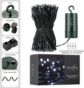 img 3 attached to 🎄 67 FT 200 LED Battery Operated Christmas Lights for Xmas Trees - Waterproof, Timer & Multicolor Modes - Perfect Home and Holiday Decoration!