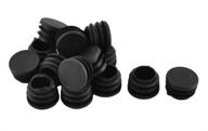 🔲 30pcs black round plastic plugs - antrader furniture foot table chair legs blanking end ribbed tube insert plug cap covers protector (25mm) logo