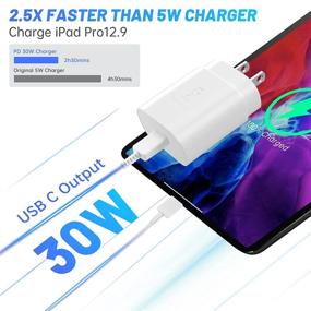 img 3 attached to 30W iPad Charger with USB C Fast Charging | Compatible with iPad Pro, 🔌 iPad Air, Mac Book Air & More | 6.6FT USB C to C Cable Included