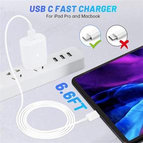 img 2 attached to 30W iPad Charger with USB C Fast Charging | Compatible with iPad Pro, 🔌 iPad Air, Mac Book Air & More | 6.6FT USB C to C Cable Included