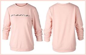 img 2 attached to 👚 Stylish Women's Crewneck Sweatshirt: Mama Letter Print, Comfortable Loose Fit, Long Sleeve Fashion Pullover Top
