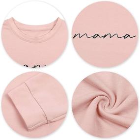 img 1 attached to 👚 Stylish Women's Crewneck Sweatshirt: Mama Letter Print, Comfortable Loose Fit, Long Sleeve Fashion Pullover Top