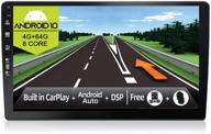 bxliyer 10.1 inch android 10 double din car stereo head unit with dsp/carplay/android auto - [4g+64g] - includes led backup camera microphone - wifi, bluetooth5.0, steering wheel controls, mirrorlink support logo