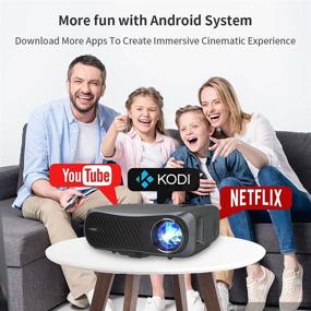 img 1 attached to 📽️ Wifi Bluetooth Movie Projector: Full HD Wireless Projector with Android, LCD LED Native 1080P for Home Theater Indoor/Outdoor 4D Keystone/Zoom, Screen Mirroring for Smartphone Laptop DVD Player TV Stick PS5