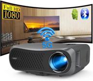 📽️ wifi bluetooth movie projector: full hd wireless projector with android, lcd led native 1080p for home theater indoor/outdoor 4d keystone/zoom, screen mirroring for smartphone laptop dvd player tv stick ps5 logo