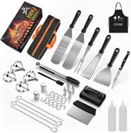 🔥 38-piece outdoor griddle accessories set for blackstone and camp chef grills by klvied - professional flat top grill tools with spatula, scraper, bottle, egg ring, and carry bag logo