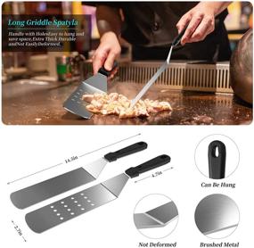 img 2 attached to 🔥 38-Piece Outdoor Griddle Accessories Set for Blackstone and Camp Chef Grills by Klvied - Professional Flat Top Grill Tools with Spatula, Scraper, Bottle, Egg Ring, and Carry Bag