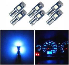 img 4 attached to 🔵 WLJH 6 Pack Ледяно-голубые лампы t5 3030 SMD - эффективная замена для автомобильных внутренних светильников купола и плафона