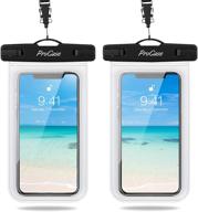 📱 procase waterproof phone pouch 2 pack, universal cellphone underwater case dry bag for iphone 13 pro max 13 mini 12 pro max 11 pro xs xr x 8 7 6s, galaxy s20 s10 pixel up to 7&#34; - clear logo