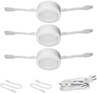 💡 nadair unpl201-3k-3wh wired led puck lights (x3) - plug-in surface/flush mount, easy install, daisy chain, 3-pack 3000k warm white логотип