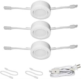 img 4 attached to 💡 Nadair UNPL201-3K-3WH Wired LED Puck Lights (x3) - Plug-In Surface/Flush Mount, Easy Install, Daisy Chain, 3-pack 3000K Warm White