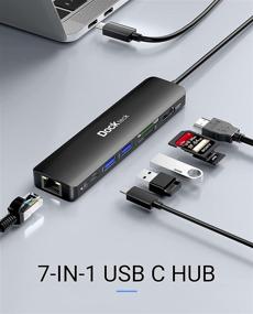 img 3 attached to Докте 7-в-1 USB C PD хаб донгл с 4K 60 Гц HDMI, Ethernet 1 Гбит/с, PD 100 Вт, 2 USB 3.0, SD/Micro SD 🔌 - Идеально подходит для MacBook Air/Pro M1 2020, iPad Pro 2021, iPad Air 2020 и многого другого - 4K 60 Гц USB C хаб с Ethernet.