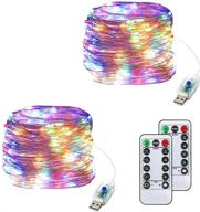 🎉 iticdecor fairy string light 20m 200 led 2pack usb plug in copper wire string lights remote control - ideal for indoor & outdoor christmas, halloween, and party decorations (multi-colored) логотип