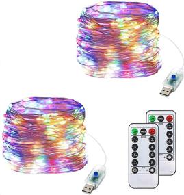 img 4 attached to 🎉 ITICdecor Fairy String Light 20M 200 LED 2Pack USB Plug in Copper Wire String Lights Remote Control - Ideal for Indoor & Outdoor Christmas, Halloween, and Party Decorations (Multi-Colored)