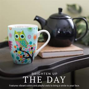 img 3 attached to Inspirational Ceramic Coffee Mug for Women, Mom, Friends, and Owl 🦉 Lovers - Divinity Boutique Owl Mug with Scripture, Colorful Design, and Dishwasher Safe