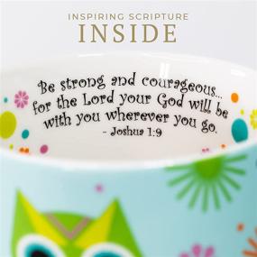 img 1 attached to Inspirational Ceramic Coffee Mug for Women, Mom, Friends, and Owl 🦉 Lovers - Divinity Boutique Owl Mug with Scripture, Colorful Design, and Dishwasher Safe