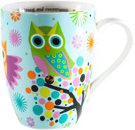 inspirational ceramic coffee mug for women, mom, friends, and owl 🦉 lovers - divinity boutique owl mug with scripture, colorful design, and dishwasher safe logo