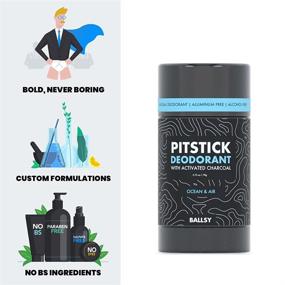 img 3 attached to 🌿 Ballsy Pitstick: Activated Charcoal Natural Deodorant for Men - Aluminum-free with Charcoal & Plant-based Extracts, Cruelty & Baking Soda-Free Odor Protection, 2.75 oz