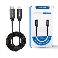 🔌 ultranet 60w usb c to usb c cable - compatible with macbook pro/air, dell xps 13, ipad pro, iphone, switch, galaxy and more [5.5 ft] - improved seo logo