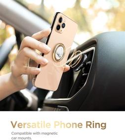 img 2 attached to GVIEWIN White/Gold Marble Cell Phone Ring Holder Finger Ring Stand, Kickstand Metal Grip Holder for Magnetic Car Mount - Compatible with iPhone 13 Pro Max/13 Pro/12 Pro Max/11 and Other Smartphones