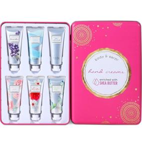 img 4 attached to 🎁 Body & Earth Hand Lotion Set for Women - 6 Pcs Travel Size Hand Cream Gift Set with Shea Butter and Glycerin (6x1.0 oz) - Perfect Christmas Hand Lotion Gift Set for Dry Hands