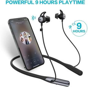 img 3 attached to Tuocalo Q3 Pro Wireless Neckband Headphones with Bluetooth 5.0, IPX7 Waterproof, Mic, HiFi Stereo, Lightweight, designed for Running, Sport, Gym, and Hiking