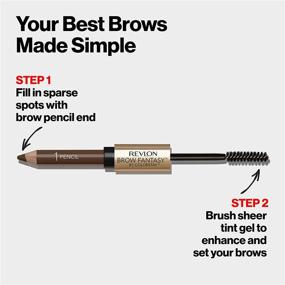 img 2 attached to Revlon Brow Fantasy Pencil and Gel, Brunette [105] 0.051 Oz