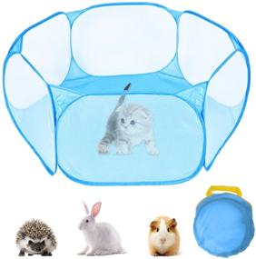 img 4 attached to 🐾 Convenient and Portable PETLOFT Foldable Pet Playpen: Pop-up Fence for Hamsters, Guinea Pigs, Rabbits, Ferrets, and More!