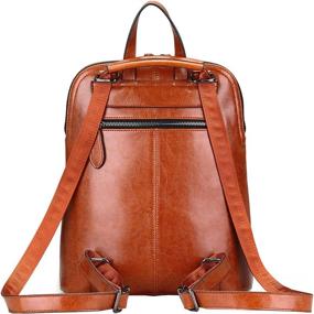 img 1 attached to 🎒 Womens Leather Backpack Daypack Brown R Backpacks: Fashionable and Functional Carry-All for Today's Active Women