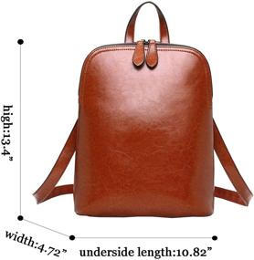 img 2 attached to 🎒 Womens Leather Backpack Daypack Brown R Backpacks: Fashionable and Functional Carry-All for Today's Active Women