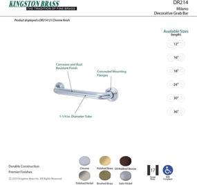 img 1 attached to 🛁 Enhance Bathroom Safety with Kingston Brass DR214307 Milano 30" Decorative Grab Bar, Brushed Brass