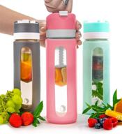 🍹 pressa bottle extra flavor squeeze system fruit infused glass water bottle infuser bpa free 24 oz: enhance your hydration experience! логотип