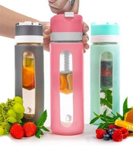 img 4 attached to 🍹 Pressa Bottle Extra Flavor Squeeze System Fruit Infused Glass Water Bottle Infuser BPA Free 24 OZ: Enhance Your Hydration Experience!