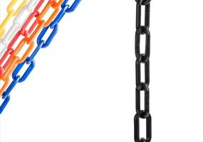 img 4 attached to US Weight (Made in USA) 25ft Black Plastic Safety Chain with SunShield UV Resistant Technology - 2-inch Diameter