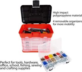 img 1 attached to 🔴 Stalwart 75-3182 Hawk 73-Section Rugged Plastic Tool Box Organizer, Red