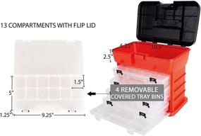 img 2 attached to 🔴 Stalwart 75-3182 Hawk 73-Section Rugged Plastic Tool Box Organizer, Red