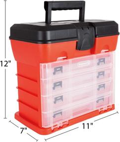 img 3 attached to 🔴 Stalwart 75-3182 Hawk 73-Section Rugged Plastic Tool Box Organizer, Red