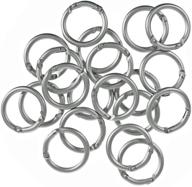 🔑 pack of 20 silver round carabiner o-rings with spring loaded gate clips - hook key-ring buckles logo