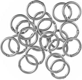 img 1 attached to 🔑 Pack of 20 Silver Round Carabiner O-Rings with Spring Loaded Gate Clips - Hook Key-Ring Buckles