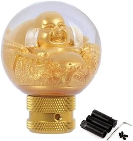 img 4 attached to SMKJ Gold Tone Chinese Buddha Gear Shift Knob - 🔧 Stylish Manual Car Shifter Stick for Most Manual or Automatic Vehicles