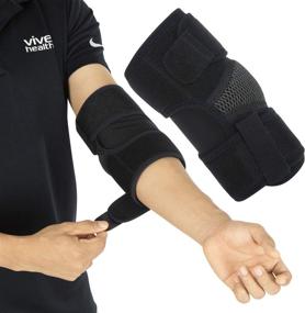 img 4 attached to Vive Elbow Brace - Tennis Compression Sleeve for Golfers, Bursitis, Tendonitis - Support Strap for Golf, Men and Women - Epicondylitis Recovery