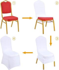 img 1 attached to 🪑 20PCS TANIASH White Stretch Spandex Chair Covers - Ideal for Wedding Banquets, Hotels, and Restaurants Parties