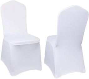 img 4 attached to 🪑 20PCS TANIASH White Stretch Spandex Chair Covers - Ideal for Wedding Banquets, Hotels, and Restaurants Parties