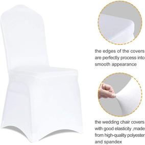 img 3 attached to 🪑 20PCS TANIASH White Stretch Spandex Chair Covers - Ideal for Wedding Banquets, Hotels, and Restaurants Parties