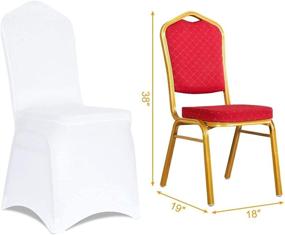 img 2 attached to 🪑 20PCS TANIASH White Stretch Spandex Chair Covers - Ideal for Wedding Banquets, Hotels, and Restaurants Parties