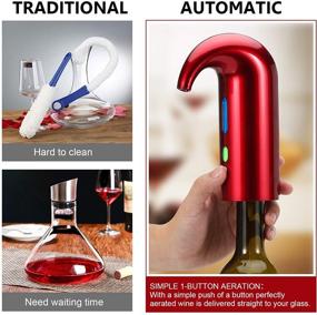 img 2 attached to 🍷 Enhance Your Wine Experience with the Electric Wine Aerator Pourer - Portable, One-Touch Decanter for Travel, Home, and Bar - USB Rechargeable - Red Wine Accessories