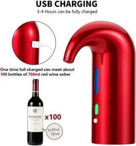 img 1 attached to 🍷 Enhance Your Wine Experience with the Electric Wine Aerator Pourer - Portable, One-Touch Decanter for Travel, Home, and Bar - USB Rechargeable - Red Wine Accessories