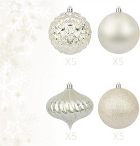 img 3 attached to 🎄 16pcs Shatterproof Christmas Tree Ball Ornaments - Large Ivory 4-Inch - KI Store - Festive Decorations for Xmas Trees, Wedding Party, and Home Décor