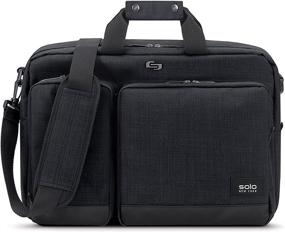 img 4 attached to 🎒 Solo New York Duane Hybrid Convertible Laptop Briefcase, Slate, Universal Size