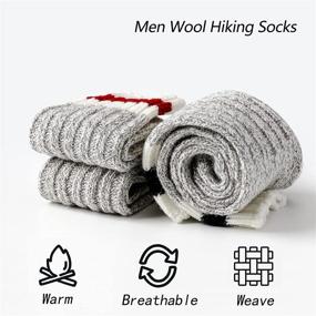 img 2 attached to Thick Warm Winter Merino Wool Hiking Trekking Boot Crew Socks - 2 Pairs for Kids, Men, Women